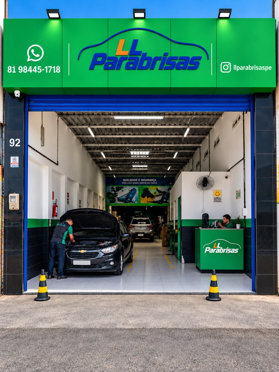 Fachada da LL Para-brisas em Recife, imagem utilizada no site da empresa